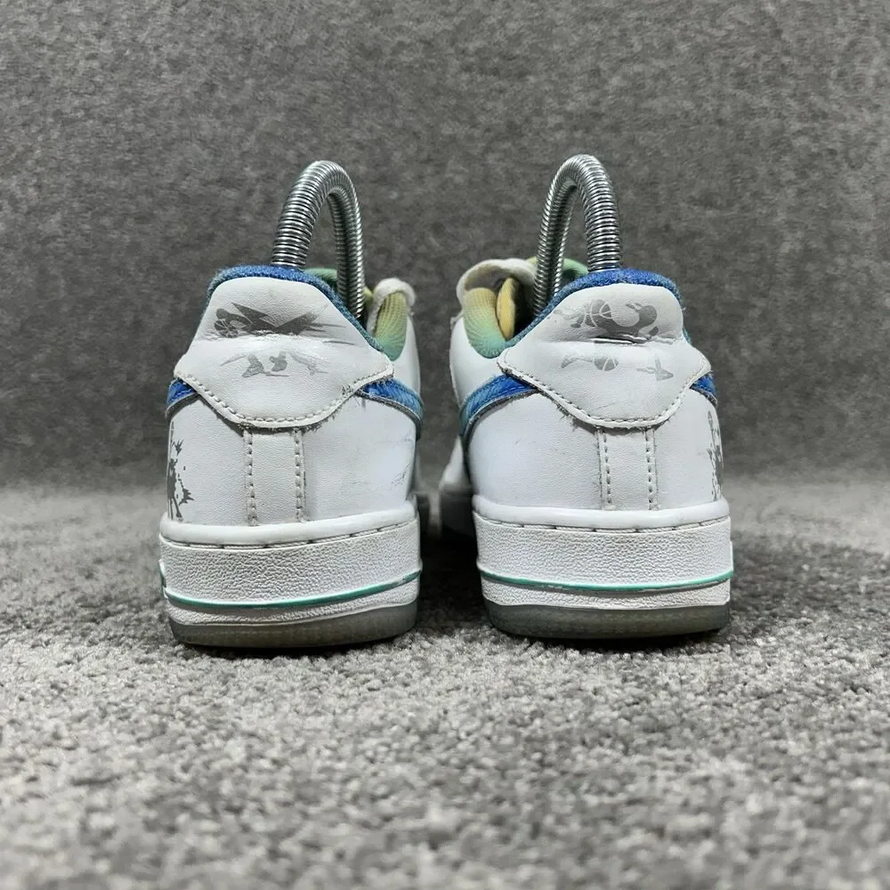 Nike Air Force 1 LV8 GS Youth Girl's Sz 3.5Y White Light Menta Leather Shoes
